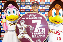 樂天快訊：則本昂大創下日本職棒連續七場10K以上新紀錄