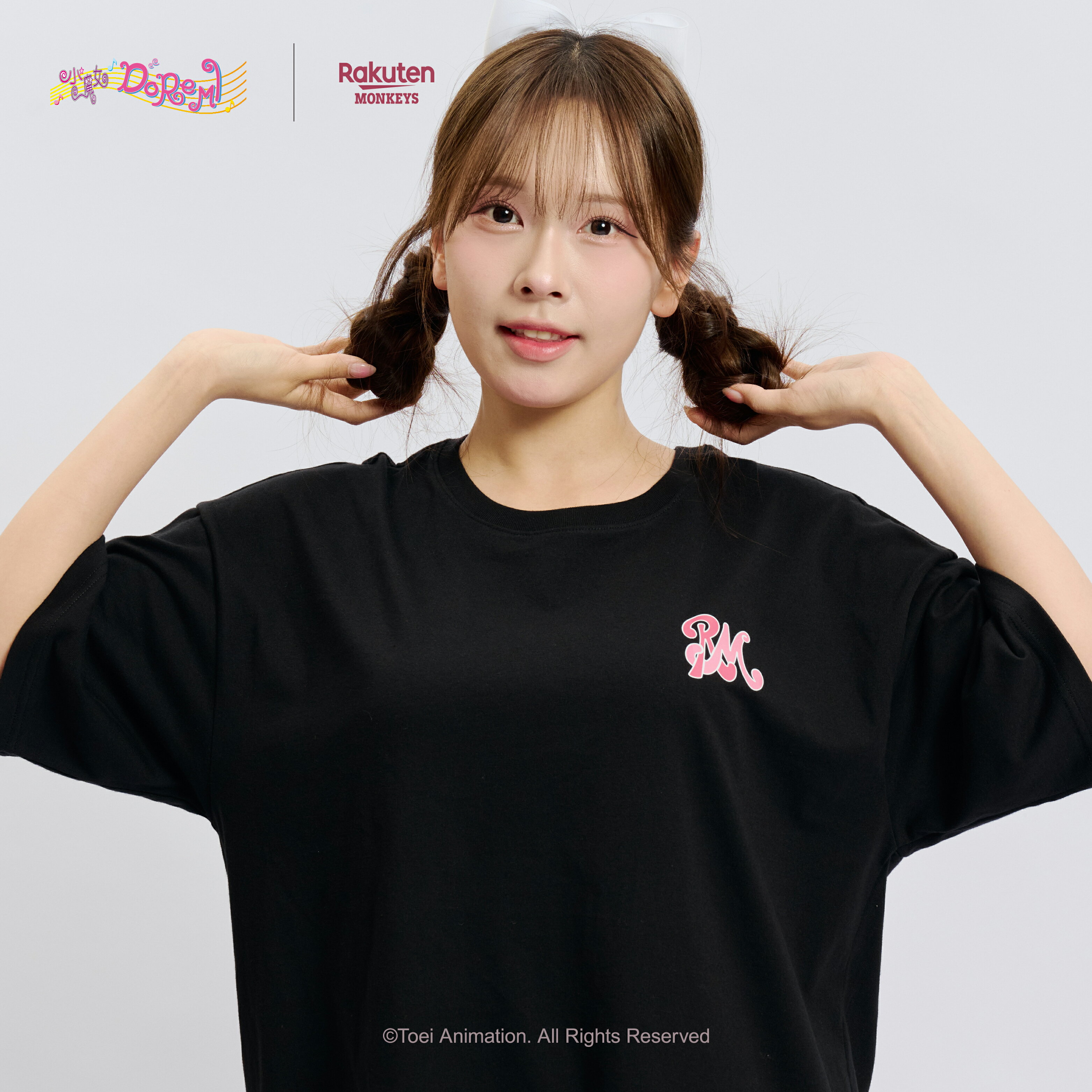 Rakuten Monkeys x 小魔女DoReMi 短T-黑